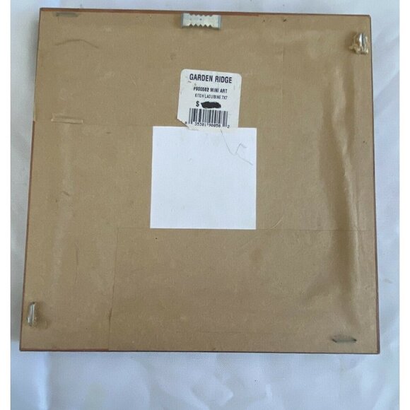 Garden Ridge Red Chili Peppers w Chef Wood Framed Artwork Kitchen Lacuisine 7x7 - Picture 4 of 7